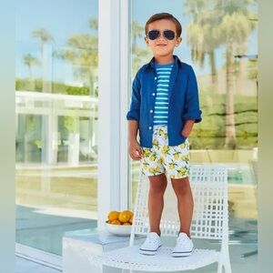 Lemon Print swim trunks